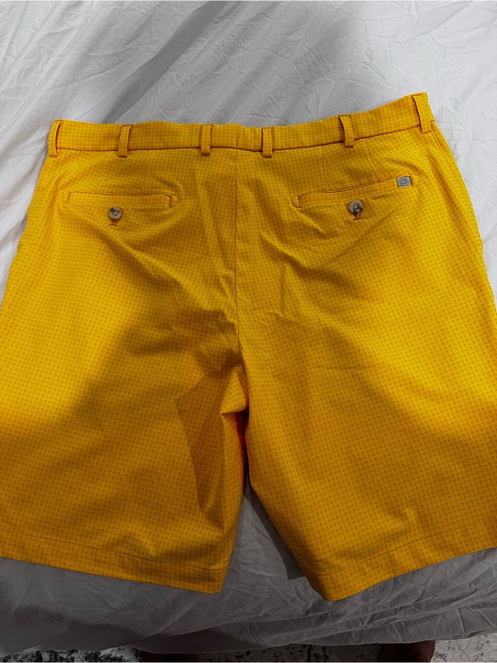 Peter Millar Bright Yellow Patterned Shorts - Picture 3 of 5